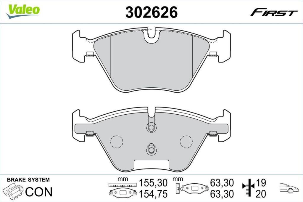 Jeu de 4 plaquettes de frein VALEO ref. 302626